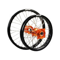 States MX Wheel SET KTM 85SX Small Wheel 17 inch Front/14 inch Rear - Black/Orange