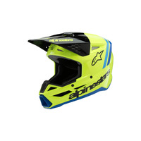 Alpinestars SM3 Youth Radium Helmet ECE06 | FLURO-YELLOW Black Blue Glossy Product thumb image 1