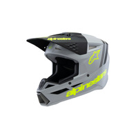 Alpinestars SM3 Youth Radium Helmet ECE06 | Grey Black FLURO-YELLOW Matt Product thumb image 1