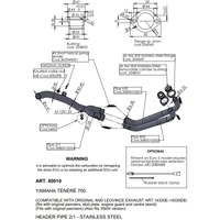 Leovince LV Head Pipes | Stainless | Tenere 700 19> (orig. & LV exhaust) (orig. skid plate, engine guard, c stand, pann) Product thumb image 1