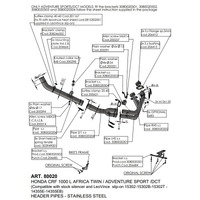 Leovince LV Head Pipes | Stainless | CRF 1100 L AF Twin / ADV Sprt/DCT 20> (orig. & LV exhaust) (orig. cntr stand & pann)