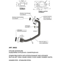 Leovince LV Head Pipes  | Stainless | 390 ADV / Svart/VIT 401 20> (orig. & LV exhaust) Product thumb image 1