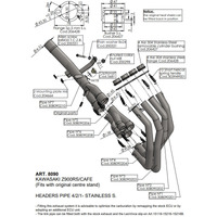 Leovince LV Head Pipes  | Stainless | Z 900 RS/Cafe 18> (orig. & LV exhaust) (fits w orig. center stand) Product thumb image 1