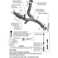 Leovince LV Link Pipe (CAT ELIM.) | Stainless | Mstrada 950/S 21> (Comp w orig. exhaust, pann, under cowl) Product thumb image 1