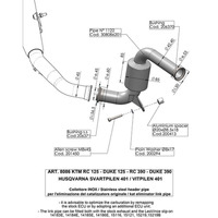 Leovince LV Link Pipe (CAT ELIM.) | Stainless | Duke/RC 125>390 17>20 / Svart/VIT 401 18>19 (orig. & LV exhaust) Product thumb image 1