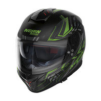 Nolan N80-8 Full Face Turbolence Helmet Flat Black/Green Product thumb image 1