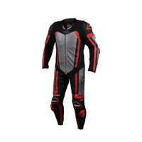 RST PRO Series EVO CE Mens Leather 1PCE Suit | BLACK-GREY-RED